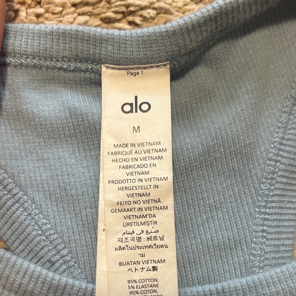 ALO Yoga Ribbed Racerback Crop Tank - Picture 3 of 3